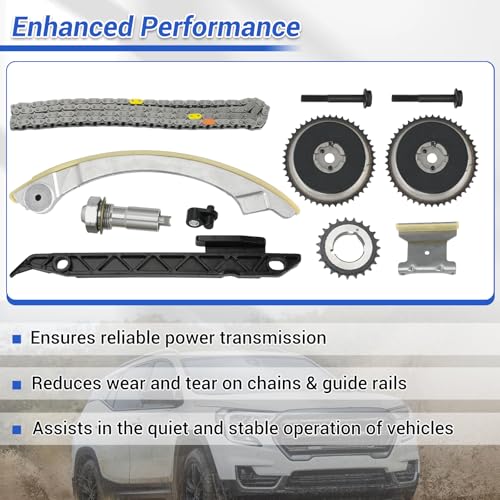 2.4 Ecotec Timing Chain Kit W/VVT Sprocket Compatible with 2009-2017 Chevy Equinox Malibu Cobalt, GMC Terrain, Buick Lacrosse Regal Verano, Pontiac G5 2.2 2.4L Replace 9-4201SAVVT1 12588387 - size: 9-4201SAVVT1