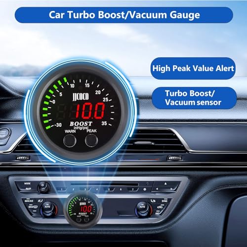 Universal Turbo Boost/Vacuum Gauge Kit Red LED Light 2-1/16" - color: Turbo Boost/Vacuum Gauge