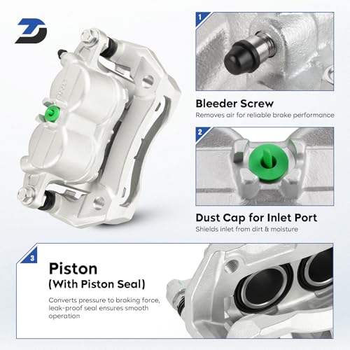Front Disc Brake Caliper Assembly w/Bracket Fit for 2007-2016 Honda CR-V, 2005-2010 Honda Odyssey, 2010-2015 Honda Crosstour, 2007-2012 Acura RDX, Replaces 19-B2958 19-B2959