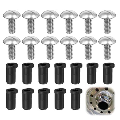 Center Caps Screws&Insert for 1980-1996 Ford F-150 & Bronco,1992-1996 Van - style: 12 Sets