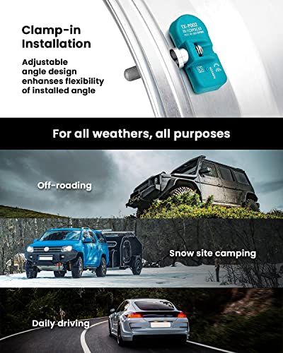 MOBILETRON MORESENSOR Signature Series 433MHz TPMS Tire Pressure Sensor 4-Pack | Preprogrammed for Select 850+ European/American Brand Models | Replacement for 56029398AA | Clamp-in | NX-S033-4