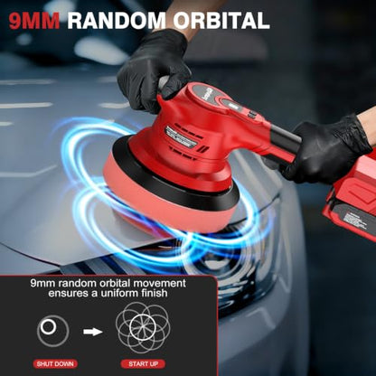 6-Inch Brushless Cordless Car Buffer Polisher Kit for Detailing