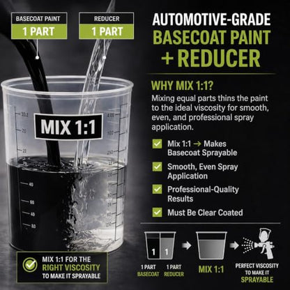 LiME LiNE Automotive Clear Basecoat/Intercoat Clear -1 Gallon Combo - Mix 1:1 with Urethane Reducer - Must be Clearcoated (Clear with Reducer) - color: Clear with Reducer