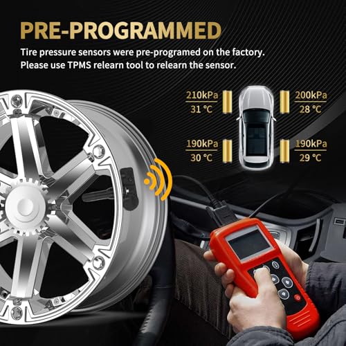 TPMS Sensor, 4PCS 315MHz Tire Pressure Monitoring Sensor