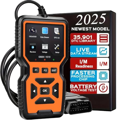 OBD2 Scanner Diagnostic Tool - Check Engine Light Code Reader, Reset Function, Data Stream, I/M Readiness, Full Features, Modes 6 & 8, for All 1996+ Vehicles, Automotriz Scanner - color: Orange