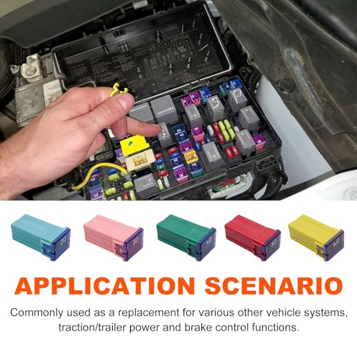 10 PCS Car Square Fuse, Vehicle Micro Cartridge Fuses, Auto Fuse Tall Profile Box Shaped Kit 20A 30A 40A 50A 60A for Car, SUV, RV, Truck and Other, Car Accessories (Tall) - color: Tall