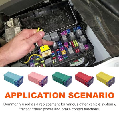 10 PCS Car Square Fuse, Vehicle Micro Cartridge Fuses, Auto Fuse Tall Profile Box Shaped Kit 20A 30A 40A 50A 60A for Car, SUV, RV, Truck and Other, Car Accessories (Tall) - color: Tall