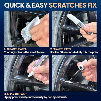 cocomfix Gloss Black Rim Touch Up Paint, Scratch & Curb Rash Repair Kit - color: No. 01 Gloss Black