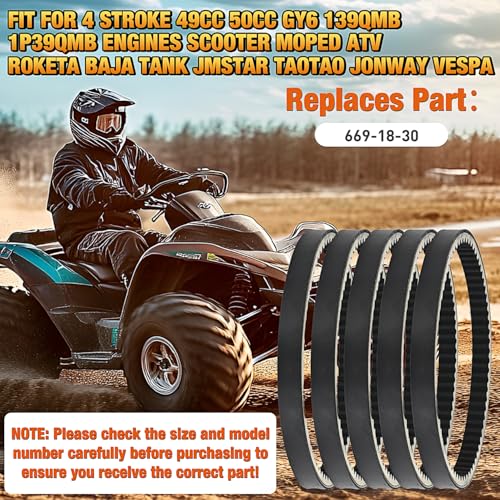 Nilight Drive Belt 669-18-30 Replacement for 4 Stroke GY6 49cc 50cc 139QMB - size: For GY6 49cc 50cc 139QMB, 5PCS