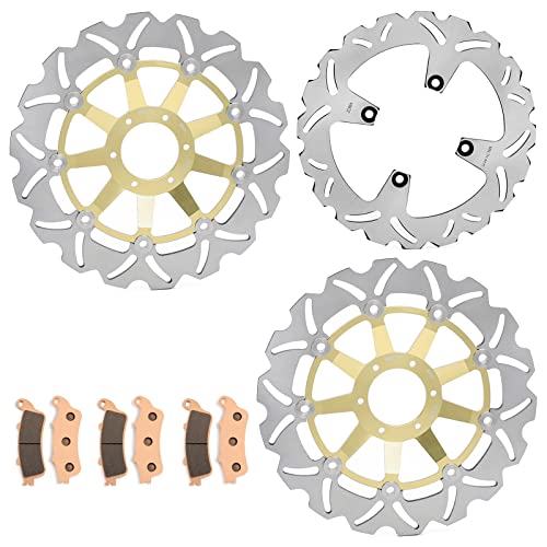 Front Rear Brake Disc Rotors Pads Kit for Honda VFR 800 Fi 1998 1999 2000 2001 Interceptor - color: Gold, size: VFR 800 Fi 1998-2001 Interceptor