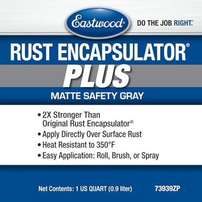 Eastwood Matte Gray Rust Encapsulator Plus | Long Lasting Durable Finish 1 Coat Maximum Rust Protection | Heat Resistance up to 350 Degrees Fahrenheit | Quart 1 Pack - color: Matte Gray, size: 32 Ounce (Pack of 1)