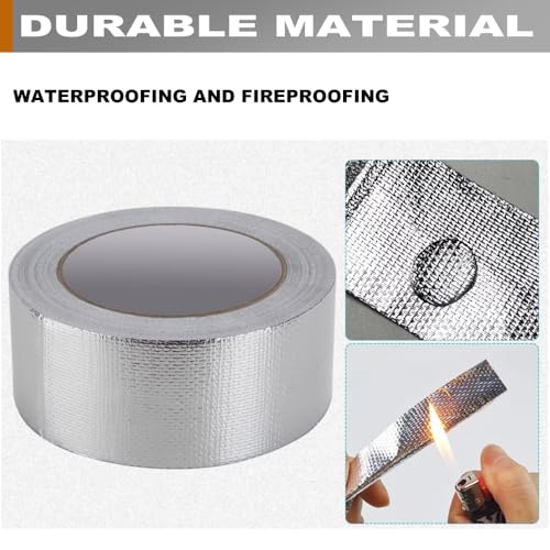 2 Rolls High-Temp Heat Shield Tape Reflective Adhesive Backed Roll Thermal Barrier Foil Tape Self-Adhesive Heat Resistant Tape Cool Tapes for Hose and Auto (Silver, 2 Inch x 16 ft) - color: Silver, size: 2 Inch x 16 ft