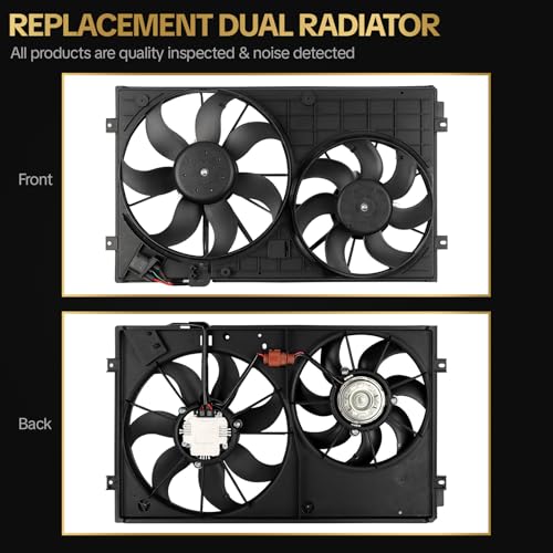 Radiator Cooling Fan Assembly for Volkswagen Beetle 2012-2019 for Volkswagen Jetta 2007-2018 for Volkswagen Golf 2010-2014 for Volkswagen Rabbit 2006-2009