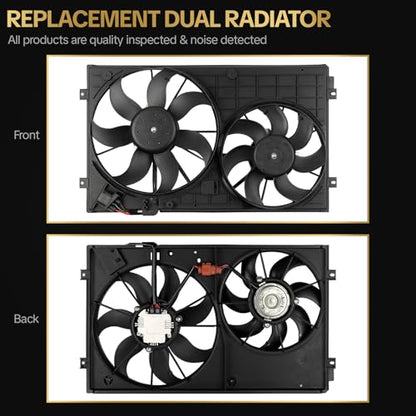 Radiator Cooling Fan Assembly for Volkswagen Beetle 2012-2019 for Volkswagen Jetta 2007-2018 for Volkswagen Golf 2010-2014 for Volkswagen Rabbit 2006-2009