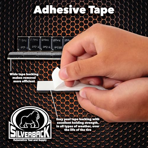 Silverback 1/4 oz Black Steel Adhesive Wheel Weights, 240-Piece Box - color: Black, size: 1/4 oz