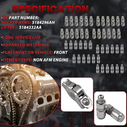 11-16 Pentastar Timing Chain Kit & 4x Camshafts for Engine Overhaul 3.6L