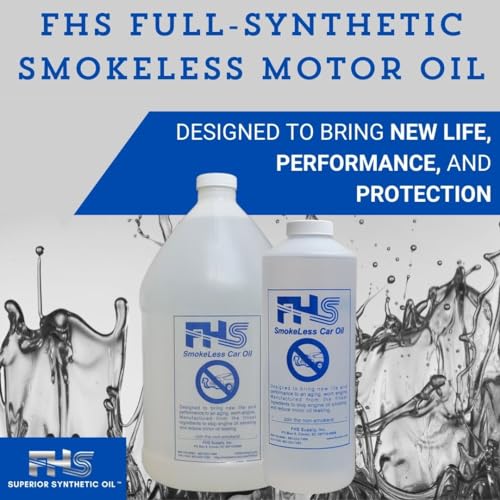 FHS Full-Synthetic Smokeless Motor Oil (10W-30) (1 Gallon Bottle) - High-Performance Engine Oil Stays Cleaner, Reduces Emissions, & Extends Mileage