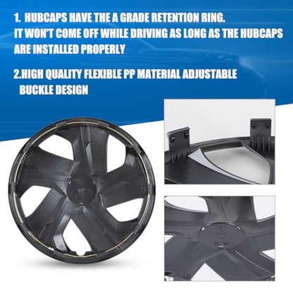 Winjet 15 Inch Set of 4 Universal Hubcaps Wheel Cover Replacement R15 Hub Caps,Auto Tire Replacement Exterior Cap,Universal Wheel Rim Cover Snap On Car Truck SUV (15in,Black Lacquer & Silver Lacquer) - color: Black Lacquer & Silver Lacquer(5180-DP-15), si
