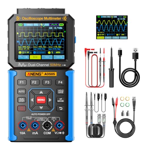 3-in-1 Handheld Oscilloscope Multimeter,50MHz Dual Channel,Signal Generator - color: Blue