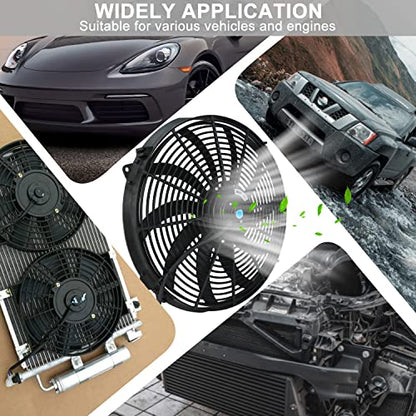 16 Inch Universal Slim Fan Push Pull Electric Radiator Cooling Fan - size: 16inch 120W