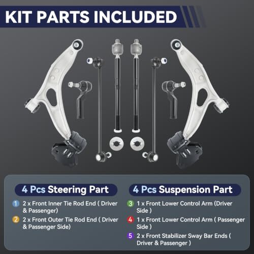Front Lower Control Arm w/Ball Joints for 2013-2017 Ford C Max, 12-18 Focus