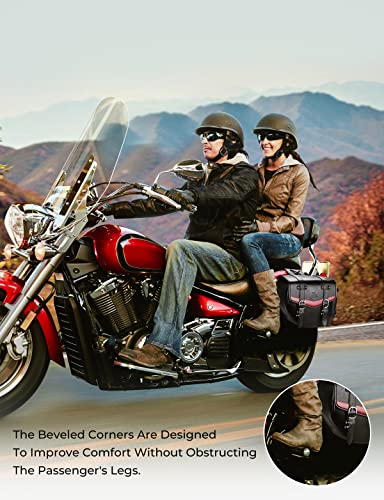 KEMIMOTO Quick Release Buckle Motorcycle Saddle Bags with Cup Holder