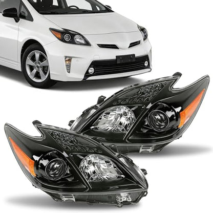 Headlight Assembly Compatible with 2012-2015 Toyota Prius (Black) - color: Black