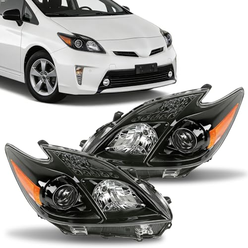 Headlight Assembly Compatible with 2012-2015 Toyota Prius (Black) - color: Black