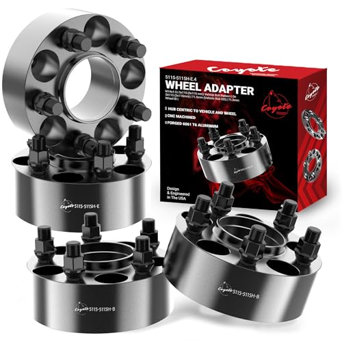 Wheel Accessories Parts 4 Pcs Hub Centric Wheel Spacers Adapters 5 on 115mm 5x115mm 2.00 Inch Thick 71.5mm Hub M14x1.5 14x1.5 Thread Stud Fits Chrysler 300 ｜ Dodge Challenger Charger Magnum - size: 2.00" Thick, style: 4 Pack