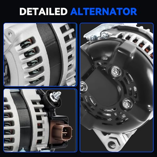 11195N New Alternator 100Amp Replacement for 2007-2009 Toyota Camry L4 2.4, 09-10 Corolla XRS, 09-13 Matrix, 08-13 Scion xB, 09-10 Pontiac Vibe, 1042104880 400-52167R VND0396 - size: 11195N