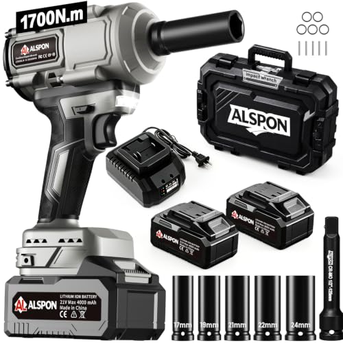 Cordless Impact Wrench 1/2 Inch, 1700N.m (1250 Ft-lbs) Torque
