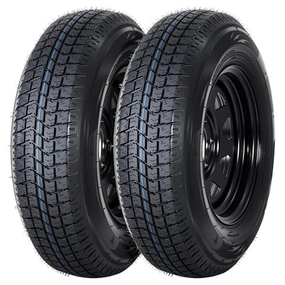 GarveeTech 2-Pack Trailer Tire On Rim ST205/75D14 Trailer Tires and Wheels 5 Lug on 4.5 in PCD Trailer Tires with 14 in Rims Load Range C 6PR Black - size: ST205/75D14