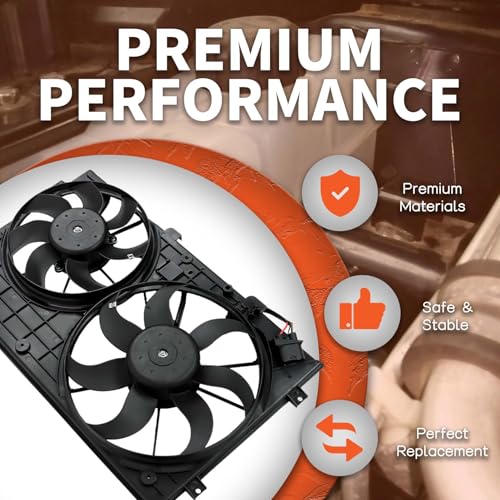 labwork Radiator Condenser Cooling Fan Assembly Replacement for A3 8P1 2003 05-2012 08 1K0959455CQ 1K0959455FJ