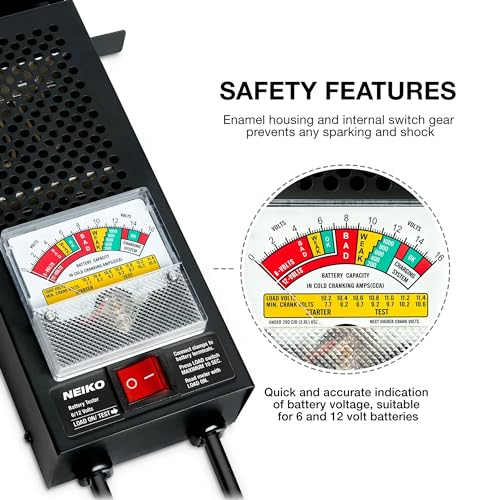 NEIKO 40510A Car Battery Tester | 100 AMP 6 and 12 Volt Automotive Load Checker | CCA Analyzer