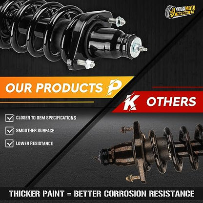 Rear Complete Strut Shock Absorber with Spring Assembly Fit for Honda CRV CR-V 2007 2008 2009 2010 2011 2.4L (ONLY 4WD AWD FWD), Replace 1345688L, 1345688R, 2PCS