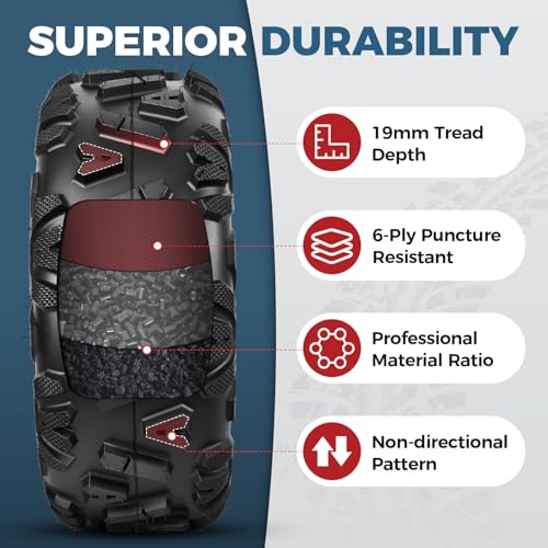 PROPARTS 24x8-12 ATV/UTV Tires, 6-Ply 24x8x12 24-8-12 All Terrain Off-Road Golf Cart Tire for Mud, Sand and Trail, Max Load 340 lbs, Tubeless, Set of 2 - size: 24x8-12