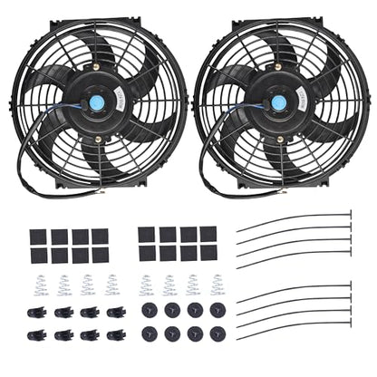 10" Slim Fan Push Pull Electric Radiator Cooling Fan, Black, 2 Packs - color: Black, size: 10'’(2 Pack)