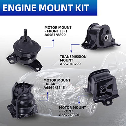 4-Piece Engine Motor Mount Set Compatible with 1998-2002 Accord 2.3L - size: 1998-2002 Honda Accord 2.3L Auto Set of 4