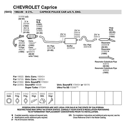 Walker SoundFX 18339 Direct Fit Exhaust Muffler 2.5" Inlet (ID) 2.5" Outlet (ID) for Chevrolet Caprice