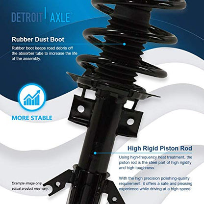 Detroit Axle - FWD Front Struts Sway Bar Links for 2013-2020 Ford Fusion - size: 4QS2500277/Sway Kit