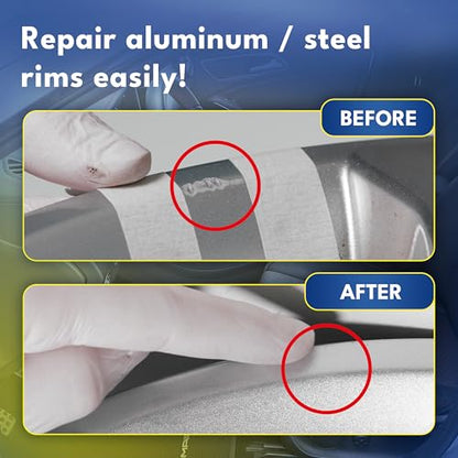 ATG Alloy Wheel Repair Kit – Rim Scratch and Curb Rash Repair for Silver Alloy and Steel Wheels – Complete Kit with Filler and Paint – Up to 10 Repairs