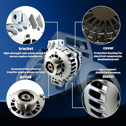 WorldCraft 12V 150A CW 6-Groove Heavy Duty Alternator for Buick - size: 15200110