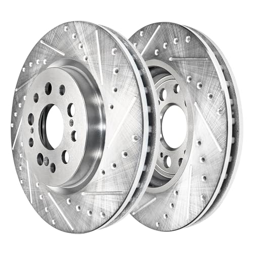 Detroit Axle - 4pc Drilled Slotted Brake Rotors for 2017-2021 Honda Clarity - size: 4R53306/kit