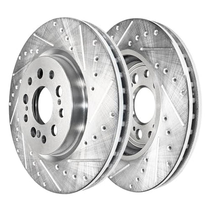 Detroit Axle - 4pc Drilled Slotted Brake Rotors for 2017-2021 Honda Clarity - size: 4R53306/kit