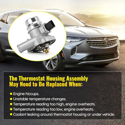 Upgrade Aluminium Thermostat Housing Assembly Compatible with Buick Encore 2013-2021,Chevy Cruze 2011-2016 Sonic 2012-2020 Chevy Trax 2013-2021 - Replaces 25200455 55565336 55579010 55593034 131-180 - color: 55565336