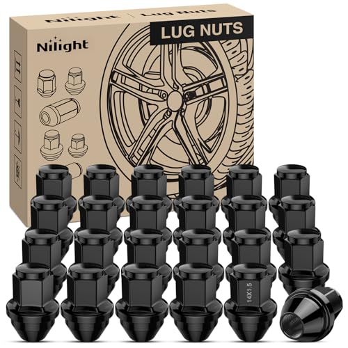 Nilight 24PCS M14x1.5 Lug Nuts Compatible with 2015-2025 Ford F-150 - color: Black, size: 24PCS F-150/Expedition/Navigator 2015-2025