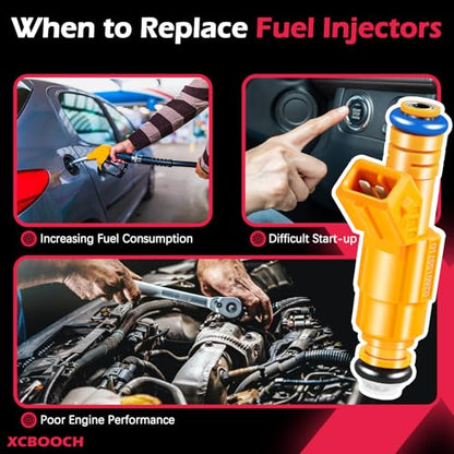 Fuel Injectors Set of 8 Compatible with Ford for E-350