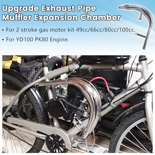 Performance Exhaust Muffler Expansion Chamber Pipe Silencer Gasket - size: Silver Split Pipe Muffler