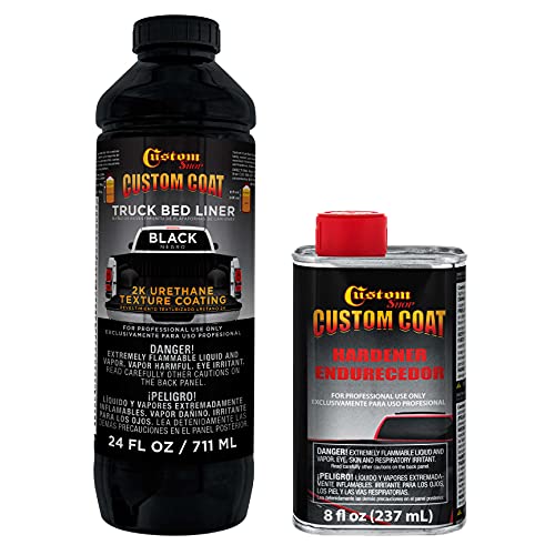 Custom Coat Black Urethane Spray-On Truck Bed Liner Kit, 1 Quart - color: Black, size: 0.25 Gallon Kit