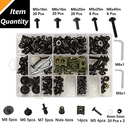 Complete Fairing Bolts Screws Bodywork Kit Replacement For Kawasak Suzuki Honda Ducati Yamaha BMW GSXR Motorcycle Black